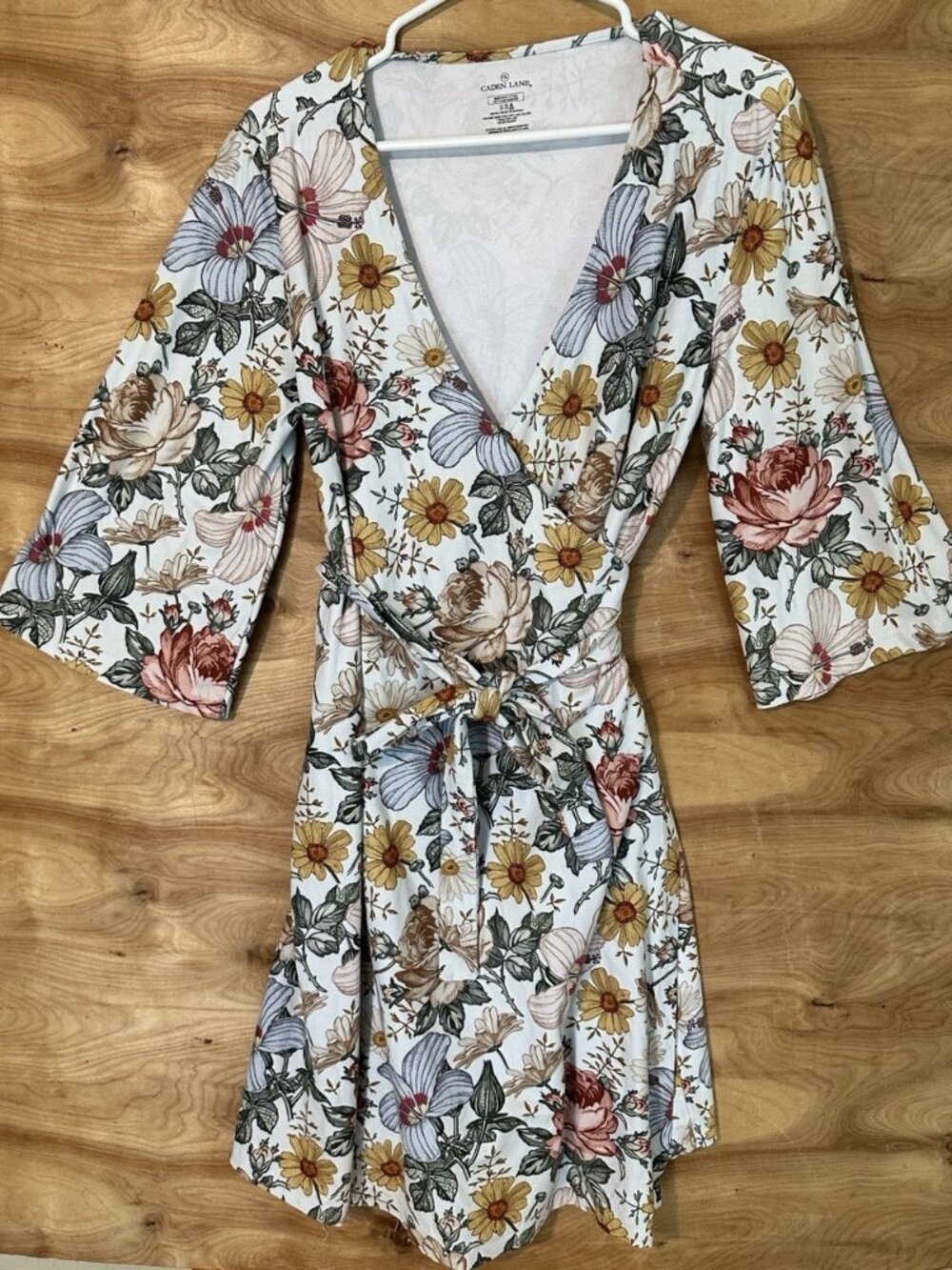 Caden Lane Floral Maternity Wrap Robe Nursing One Size